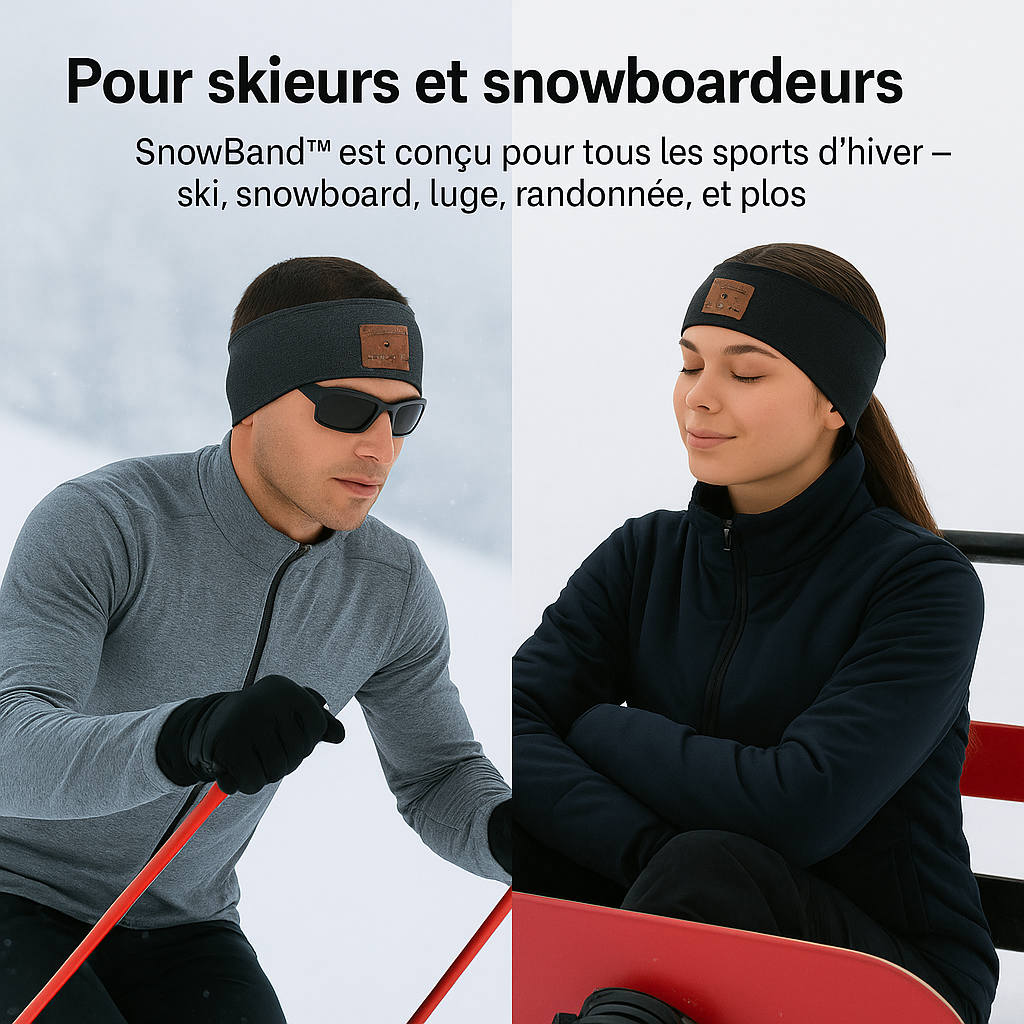 SnowBand™ - Bandeau Thermique Bluetooth pour Sports d’Hiver