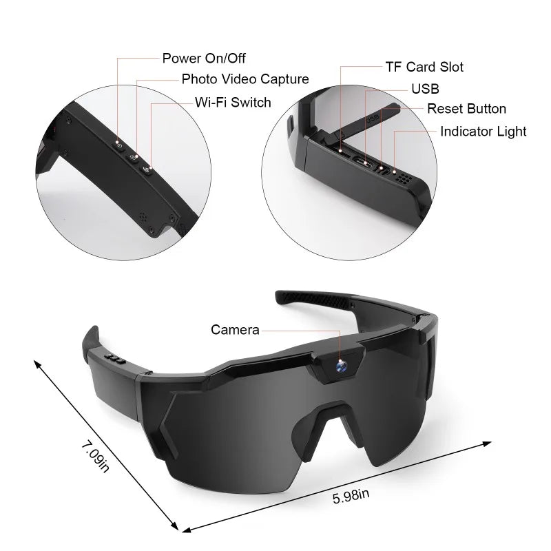 Vision Max™ -  Lunettes Caméra HD Multi-Sport